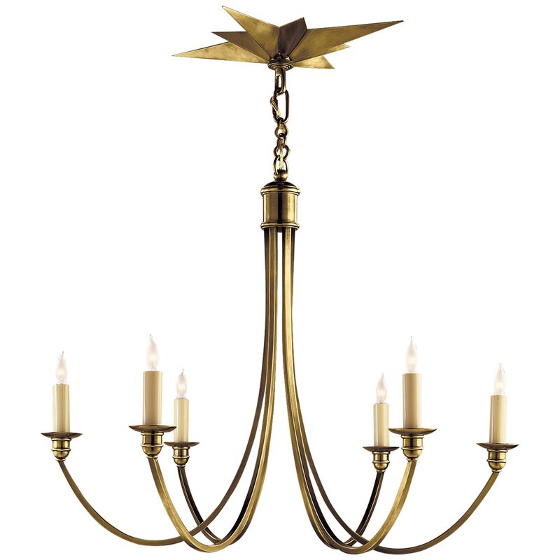 Venetian Medium Chandelier in Antique Brass