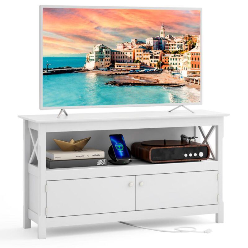 Hivvago 44 Inch Wooden Storage Cabinet TV Stand