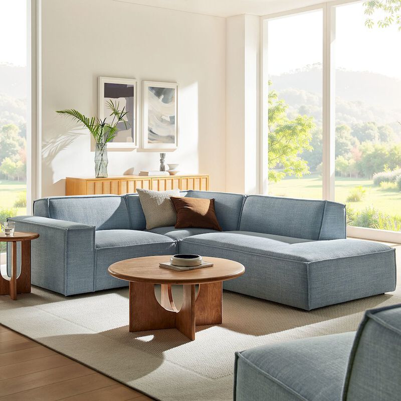 Restore 3-Piece Performance Fabric Upholstered Modular L-Shaped Sectional Sofa image number 8
