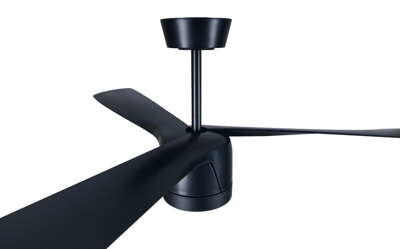 Lucci Air Peregrine 56" Indoor/Outdoor Ceiling Fan with LED Light and Remote, Modern 3 Blade DC Ceiling Fan, Damp Rated, Black with Black Blades image number 5