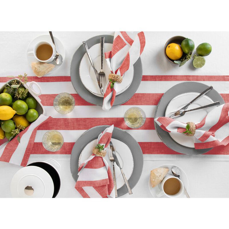 Christmas Linen Table Runner - Cabana Stripe, Solino Home