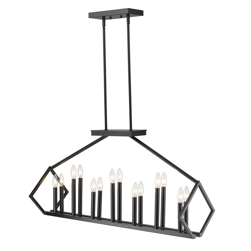Hivvago Luca 14-Light Matte Black Island Pendant