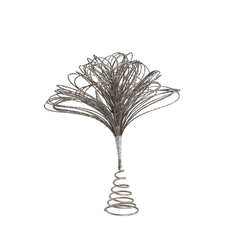 Metal and Glass Bead Tree Topper, Gunmetal Finish image number 0