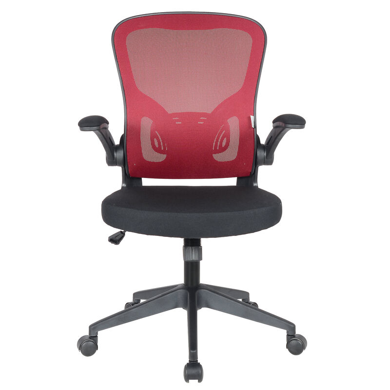 LeisureMod Mesh Office Swivel Desk Chair Modern Ergonomic Adjustable Height with Flip-Up Armrest and Breathable Back Newton Series