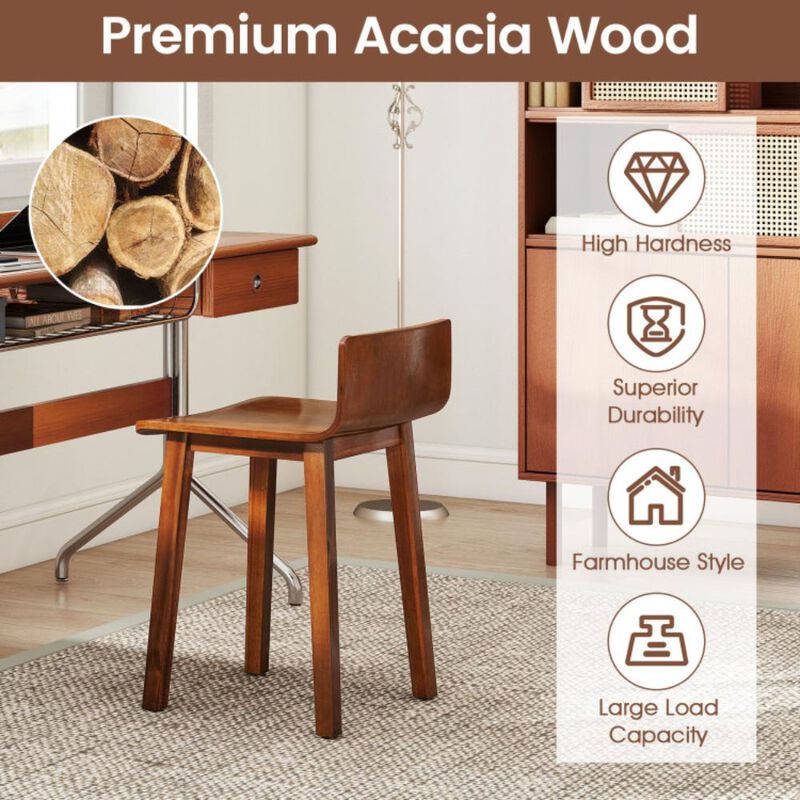 Hivvago Wood Dining Chair Set of 2 Farmhouse Kitchen Dining Room Chairs Mid-Century Modern Armless Side Chairs