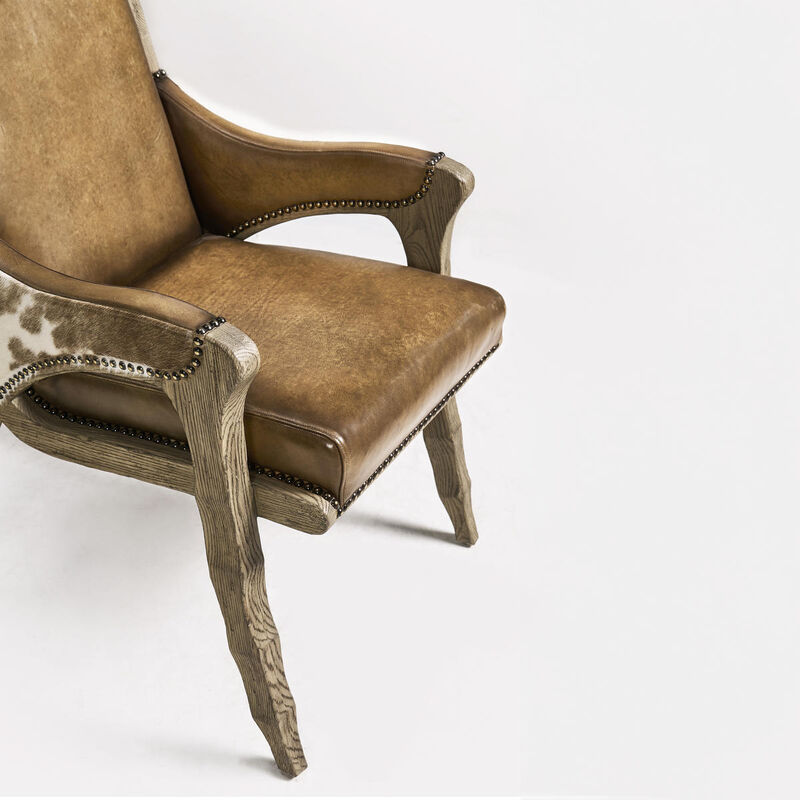 Echo Canyon Leather & Hide Arm Chair image number 5