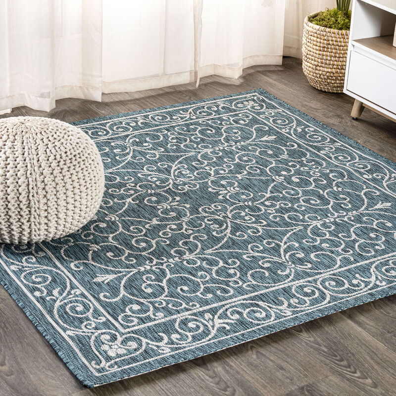 Charleston Vintage Filigree Textured Weave Area Rug