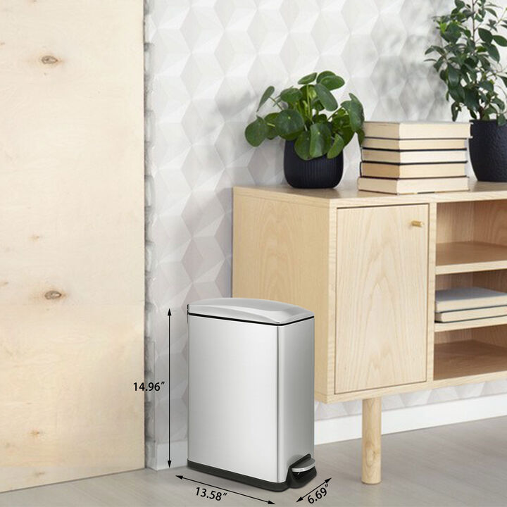 2.6 Gallon  Slim Stainless Steel Trash Can