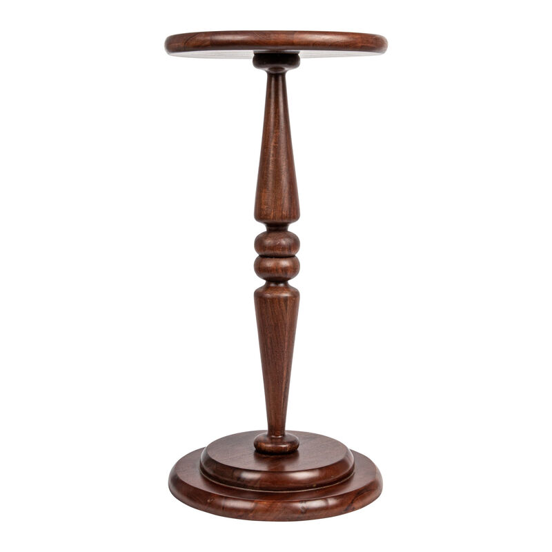Bishop Pedestal Cocktail Side Table, Dark Chestnut image number 3