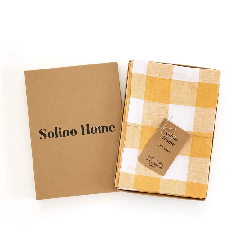 Linen Dinner Napkins - Buffalo Check image number 4