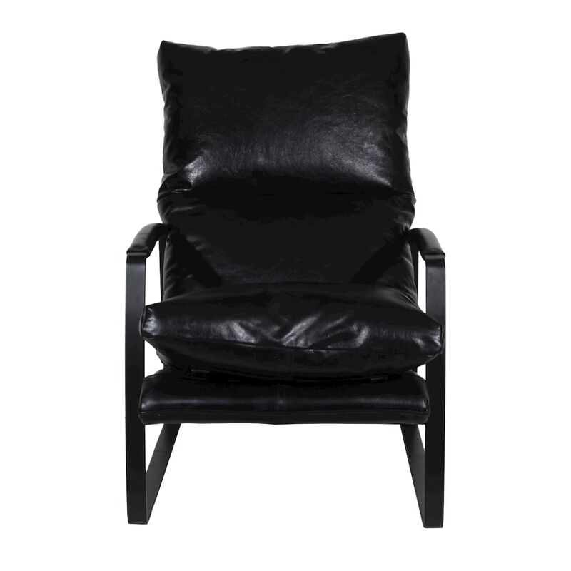 Porter Designs Eugene Top Grain Leather Accent Chair, Black image number 0