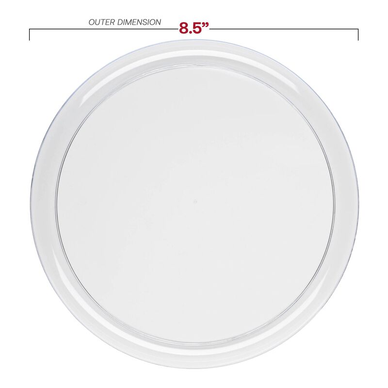 8.5" Clear Flat Round Plastic Salad Plates Plates (120 Plates) image number 2