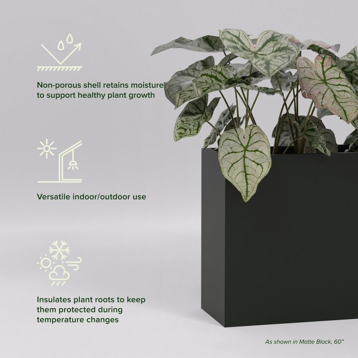 Greenline Fiberglass Leo Large Indoor/Outdoor Rectangle Planter.