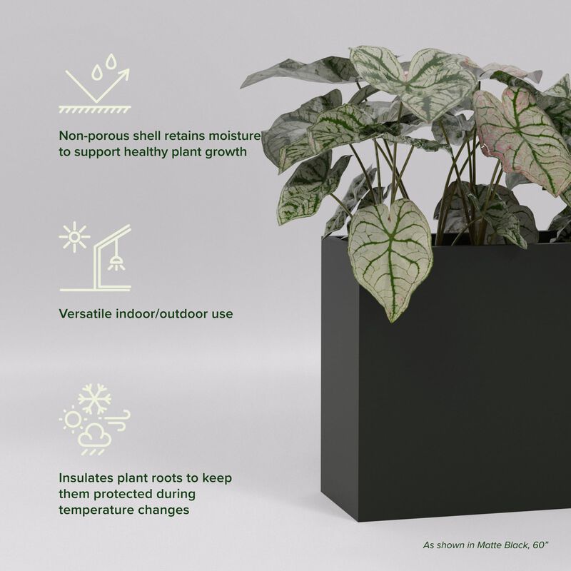 Greenline Fiberglass Leo Large Indoor/Outdoor Rectangle Planter.