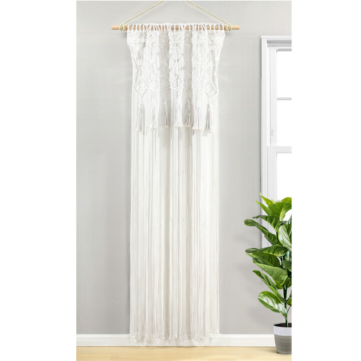 Boho Macrame Tassel Cotton Window Curtain/Room Divider/Wedding Backdrop/Wall Décor