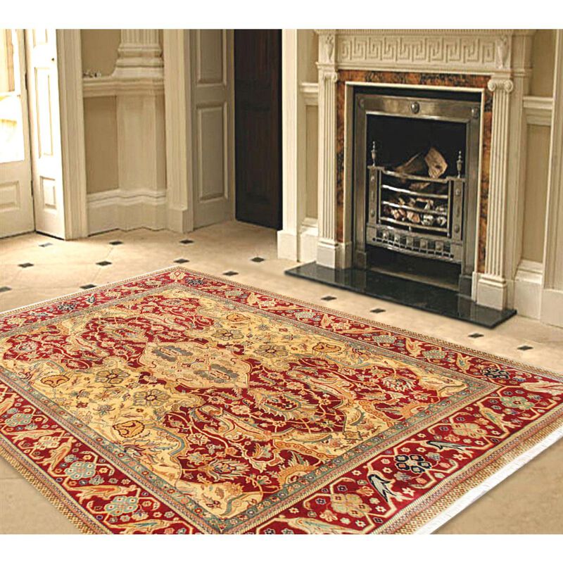 Agra Hand-Knotted Lamb's Wool Area Rug- 8' x 9'10" image number 1
