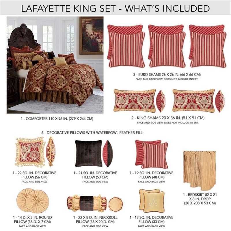 Michael Amini Lafayette 13-Piece King Comforter Set - Red image number 2