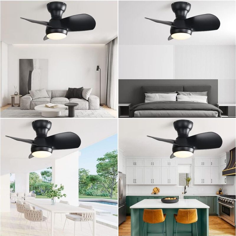 ELEMENT ACE 52 Inch Indoor Ceiling Fan With Dimmable LED Light 3 Solid Wood Blades Remote Control Reversible DC Motor image number 4