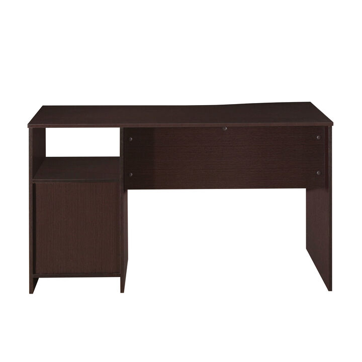 HomeRoots 51" Gray Wood Pedestal Computer Desk With Three Drawers