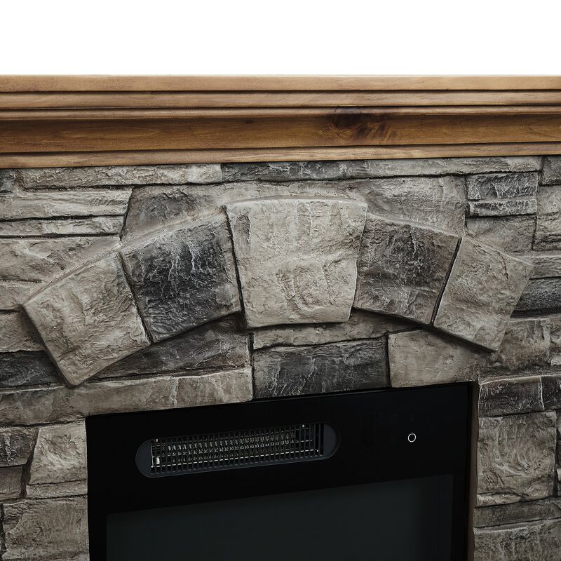 FESVITO 40 in. Faux Stone Freestanding Electric Fireplace