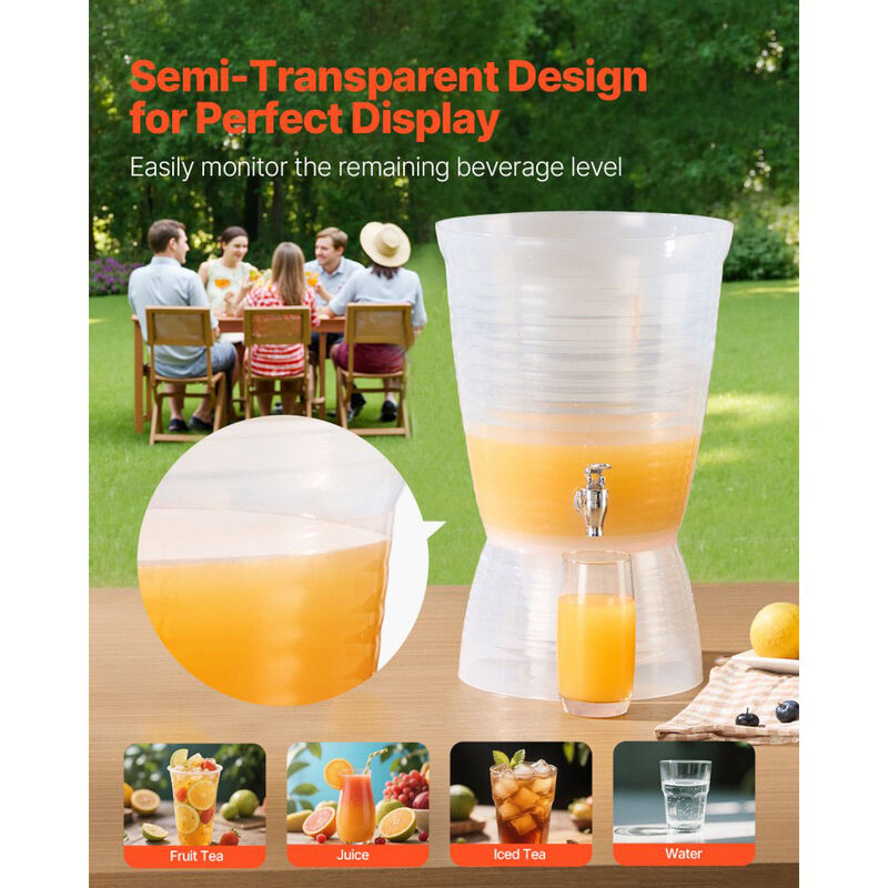 Plastic Juice Beverage Dispenser with Ice Chamber and Spigot for Parties and Events image number 5