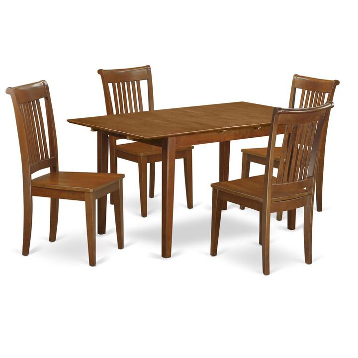 5 PC Kitchen Table set Table with Leaf and 4 Kitchen Chairs