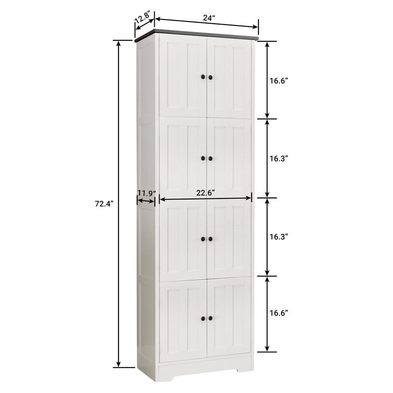 Streamdale 4-Door Tall Storage Cabinet for Various Rooms image number 7