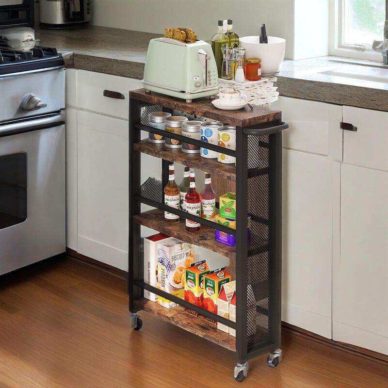 Contemporary Floating Shelf Organization Cart Perfect For For Home or Office Organization image number 2
