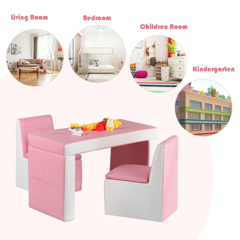 Hivvago Multi-functional Kids Sofa Table Chair Set