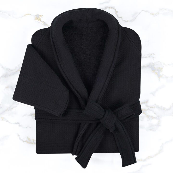 Cotton Waffle Weave Oversized Bathrobe for Men and Women Adults