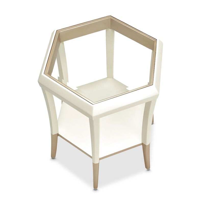 Michael Amini La Rachelle Hexagon Accent Table - Champagne