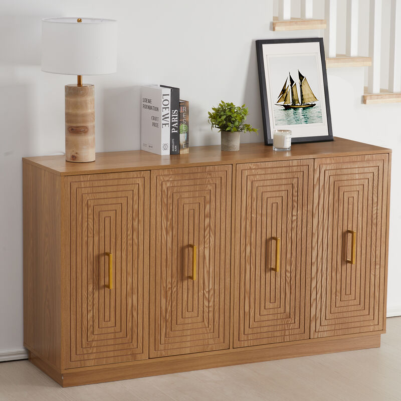Hinnob 4-Door Geometric Wood Sideboard image number 2