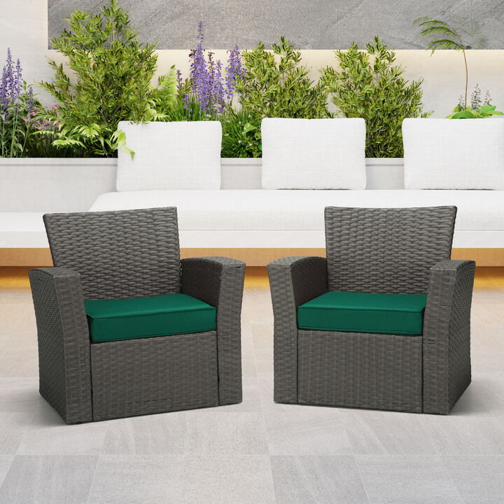 WestinTrends Outdoor Patio Furniture Seat Chair Square Cushions Set of 2, 20" x 19"
