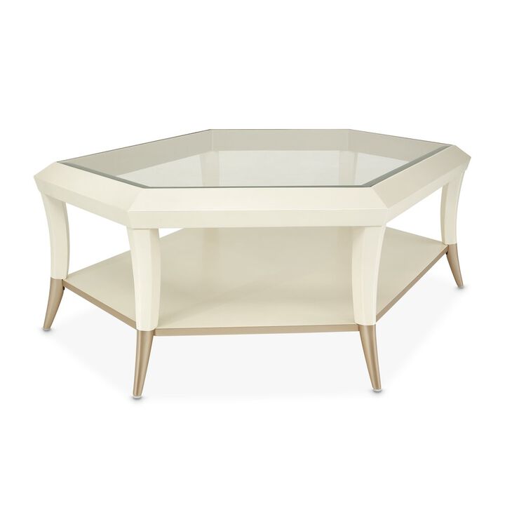 Michael Amini La Rachelle Hexagon Cocktail Table - Champagne