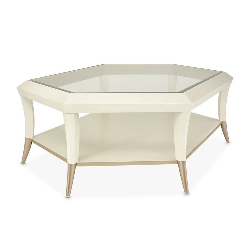 Michael Amini La Rachelle Hexagon Cocktail Table - Champagne