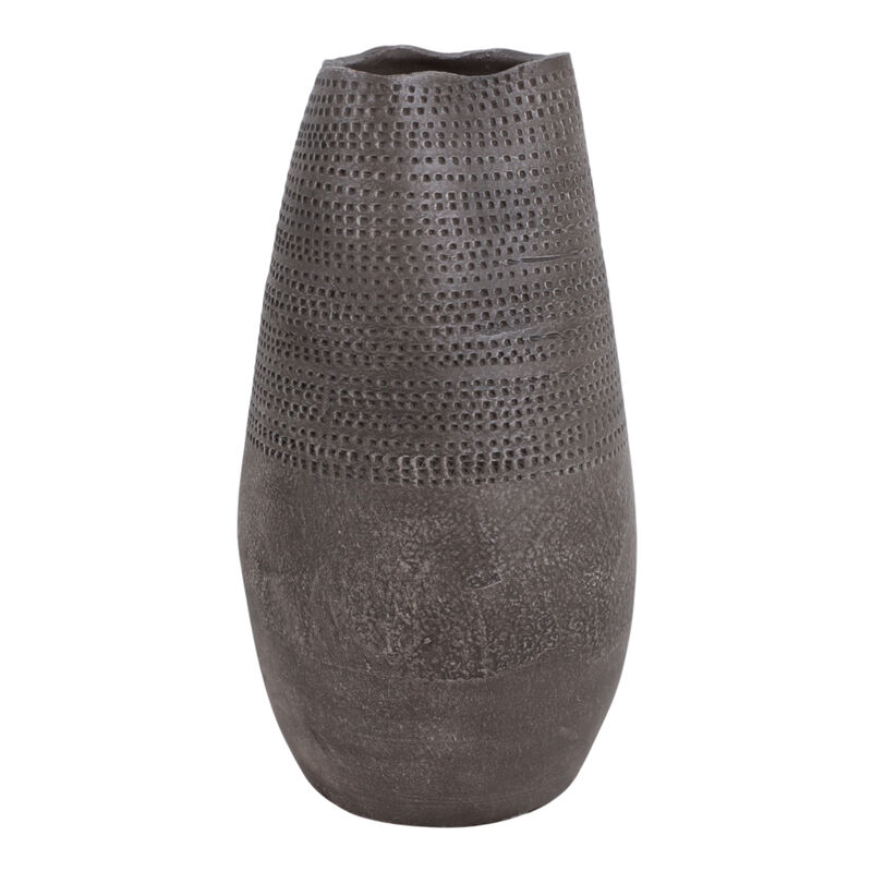 18x10 Pierced Clay Vase, Brown image number 2