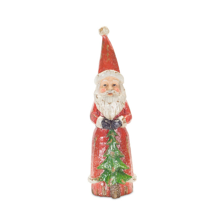 Santa Figurines Set of 3 Resin for Holiday and Christmas Decor