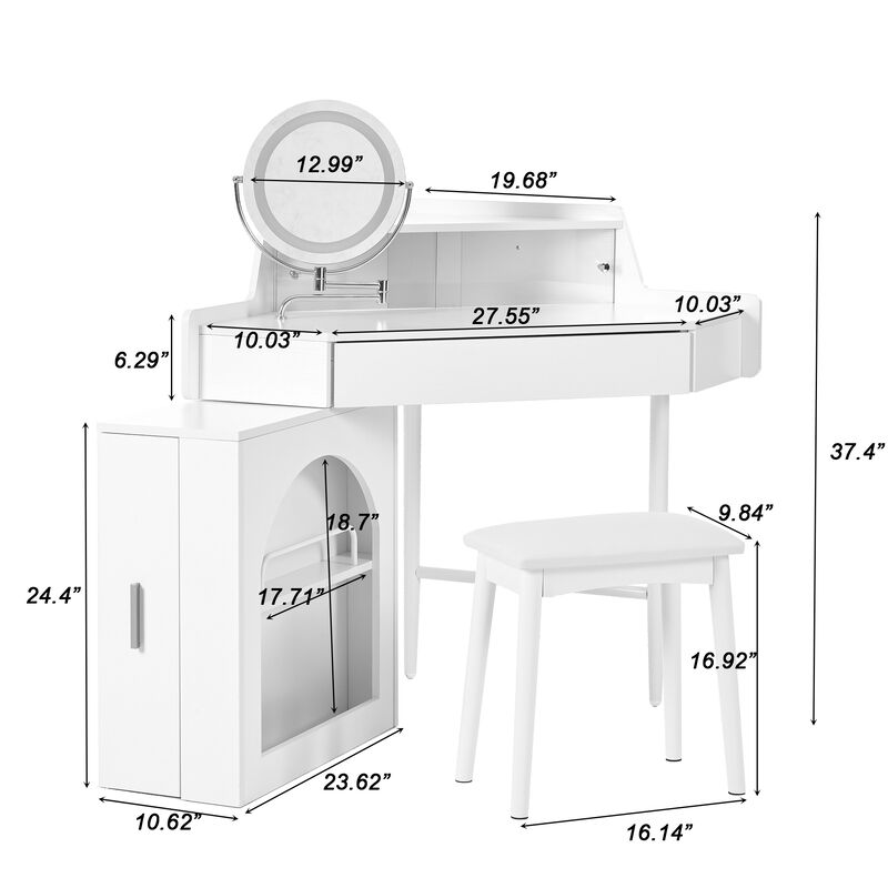 Tojard Corner Makeup Vanity Desk image number 9