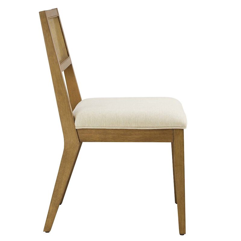 Nimba Faux Rattan Fabric Dining Chairs Set of 2 image number 4