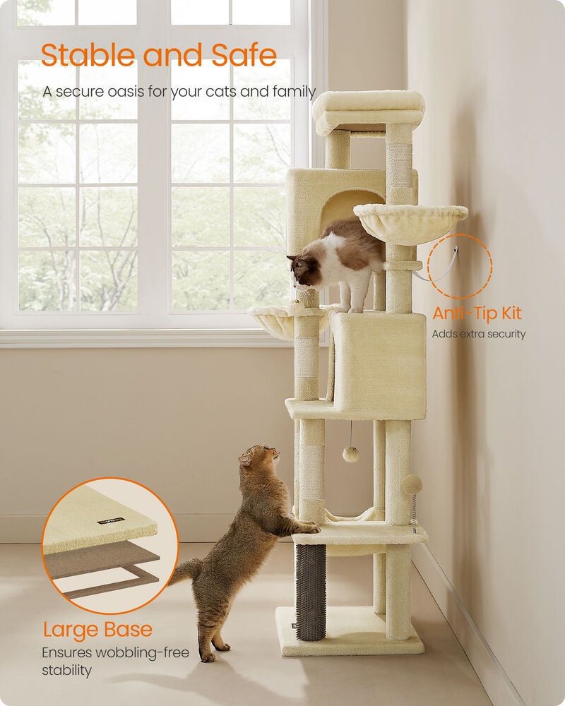 Cat Tree Tower Multi-Level Climbing Post with Scratching Posts and Cozy Perches