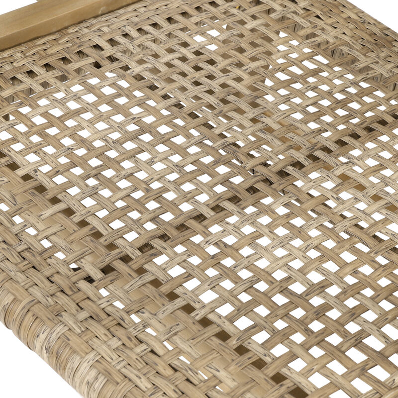 Merax Outdoor Acacia Wood Club Chairs (Set of 2) - Weather-Resistant Wicker Patio Seating, 24 Inch Wide, Easy Assembly, Modern Rustic Design