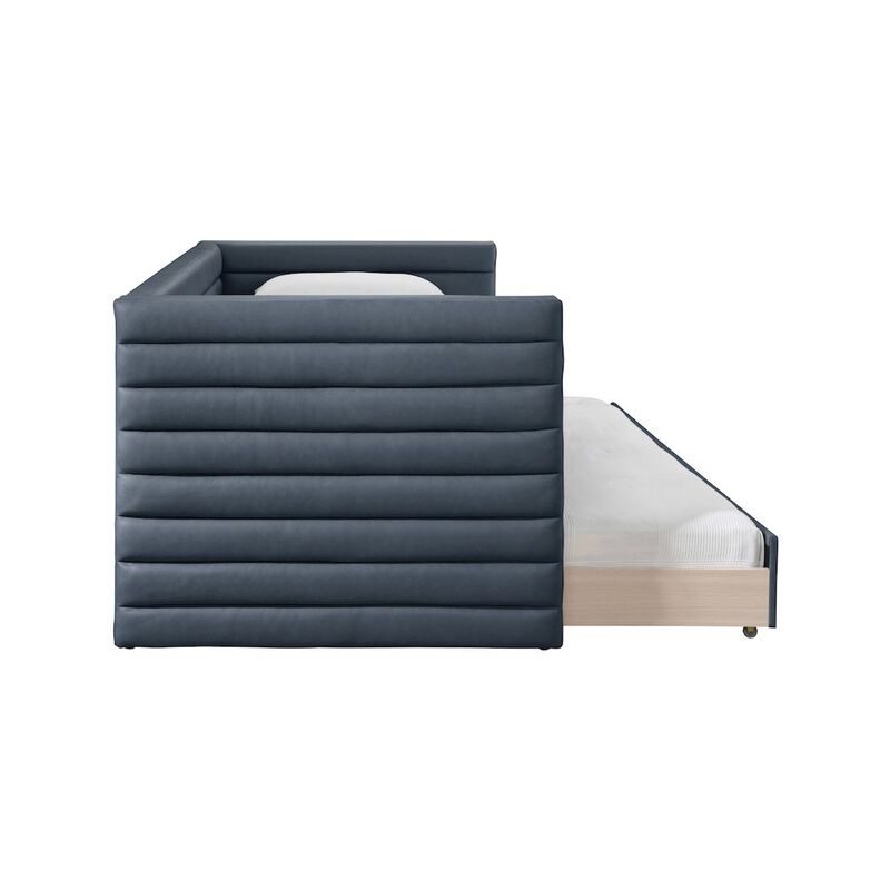 Meridian Furniture Beverly Navy Vegan Leather Twin Daybed