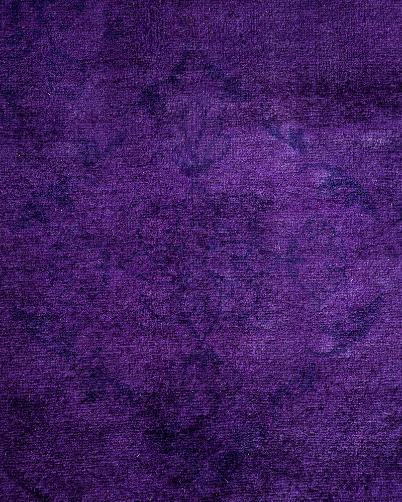 Fine Vibrance, One-of-a-Kind Hand-Knotted Area Rug  - Purple, 4' 7" x 4' 8"