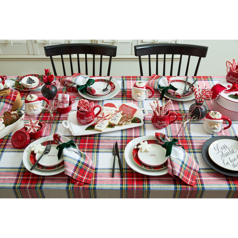 Christmas Linen Table Runner - Stewart Plaid, Solino Home