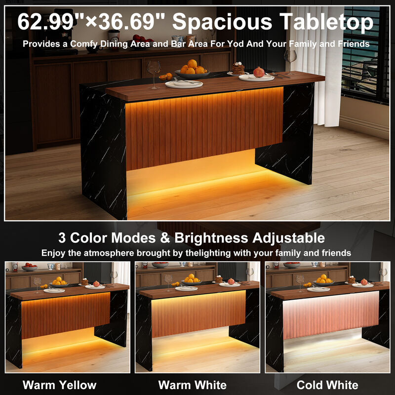Sikwar Modern Marble-Look Surface Kitchen Island image number 4
