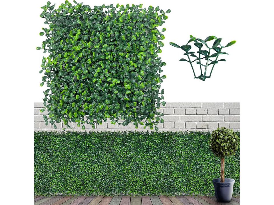 Artificial Grass Wall Panels Set UV Resistant Greenery for Indoor Outdoor Decor
