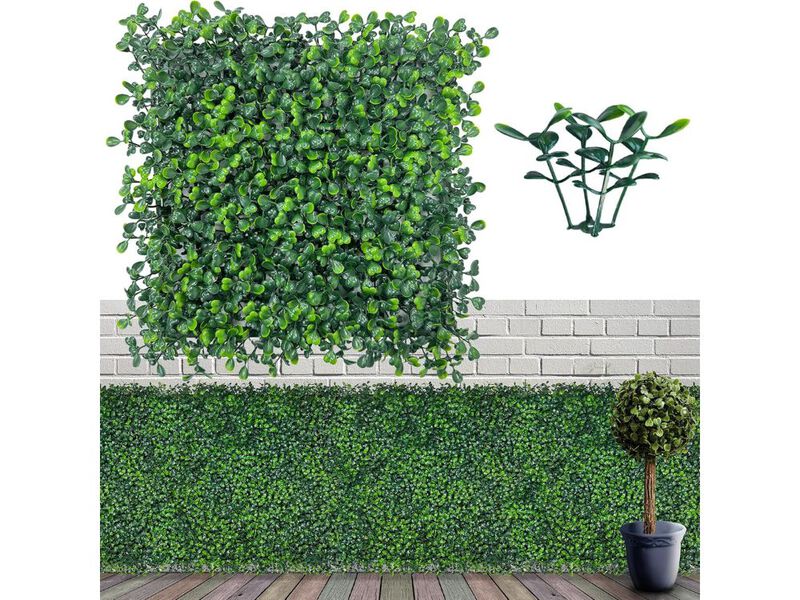 Artificial Grass Wall Panels Set UV Resistant Greenery for Indoor Outdoor Decor image number 1