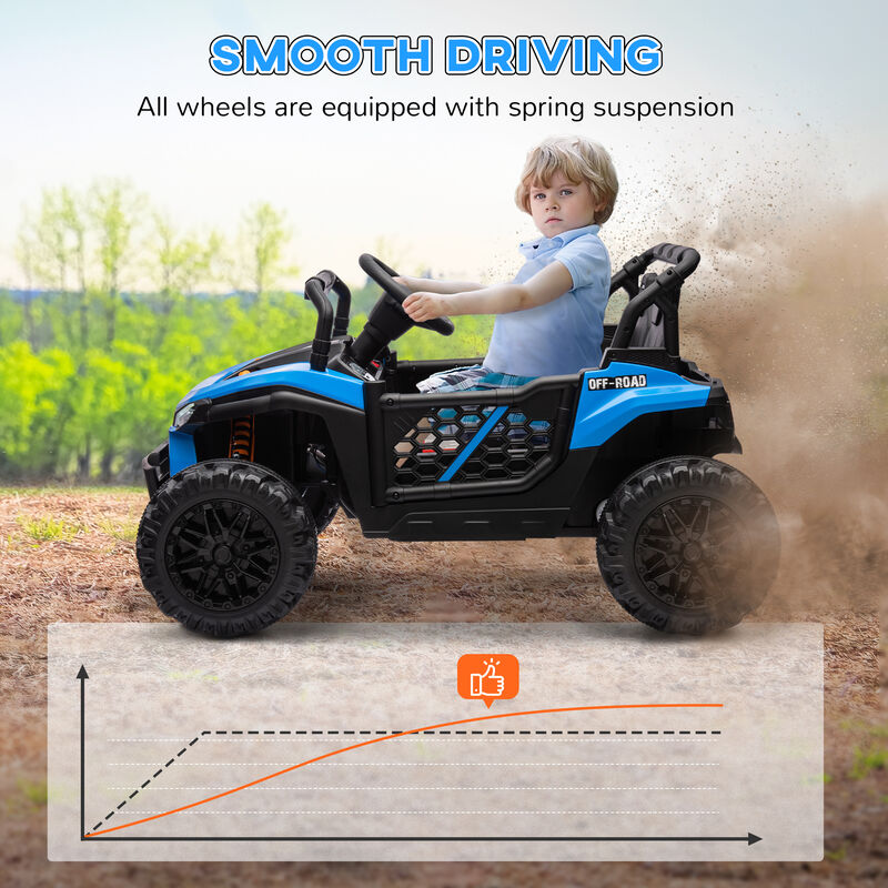 BreeBe 12V Ride On Truck, Battery Powered Electric Car for Kids w/ Remote Control, 4-Wheel Suspension & LED Lights image number 4