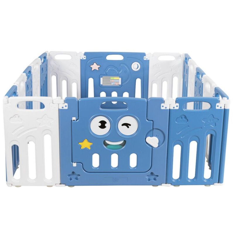 Hivvago 16-Panel Foldable Baby Playpen Kids Activity Centre