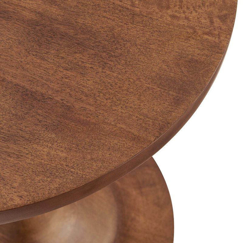 Lina Round Wood Side Table image number 6